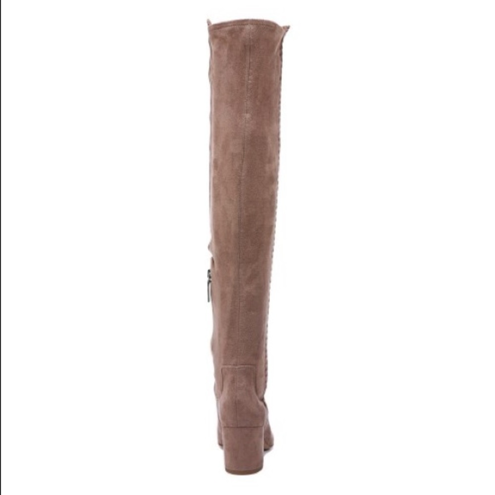 Stone Whipstitched Trim Detail Over The Knee Boots - Picture 4 of 5